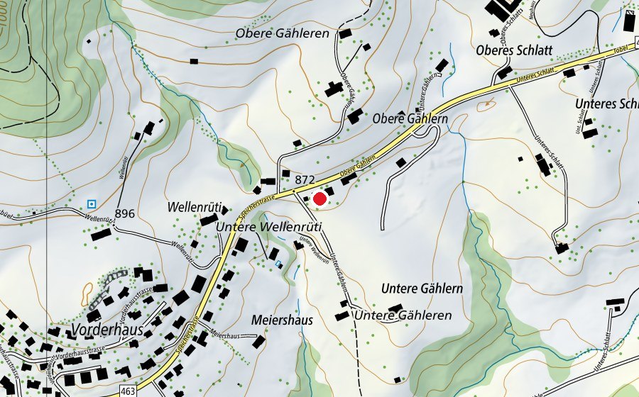 Map showing the location of Gählern (School)