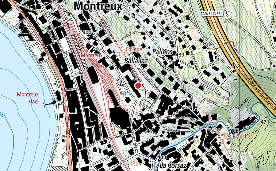 Map showing the location of Gare 33 (School)