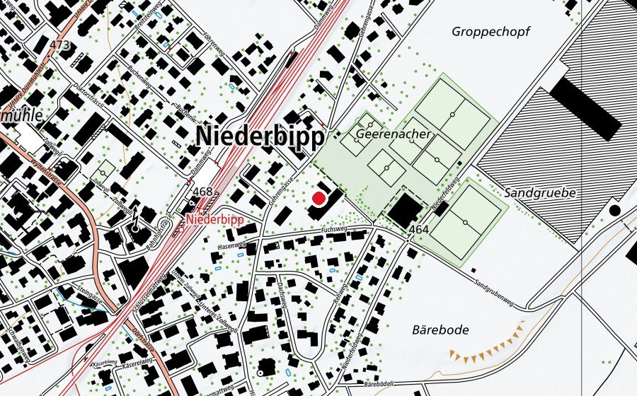 Carte indiquant l’emplacement de Gehrengasse (École)