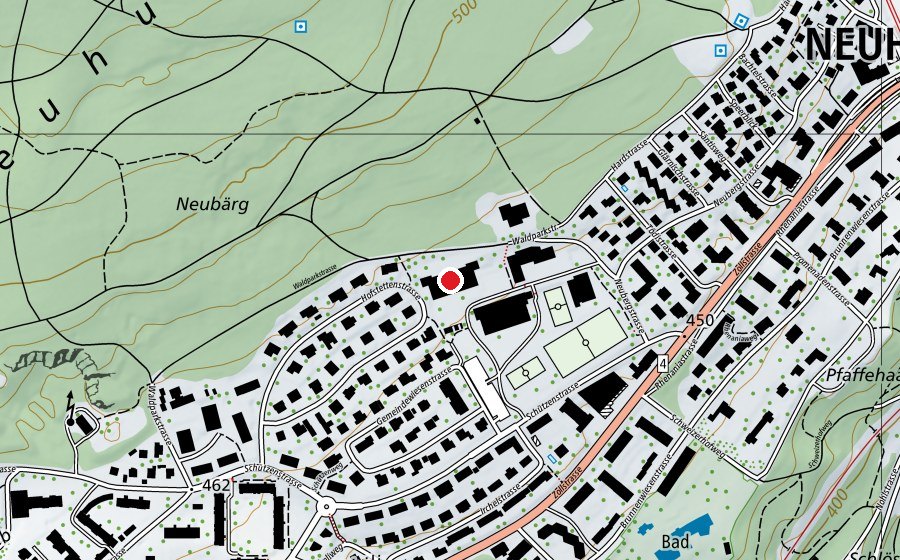 Map showing the location of Gemeindewiesen Realschulhaus (School)