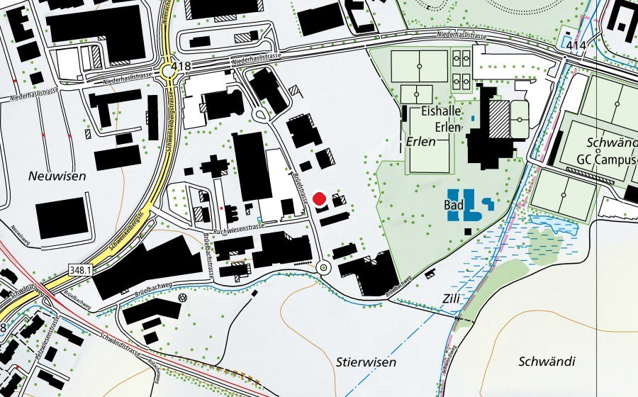 Carte indiquant l’emplacement de Gesamtschule Erlen (École)