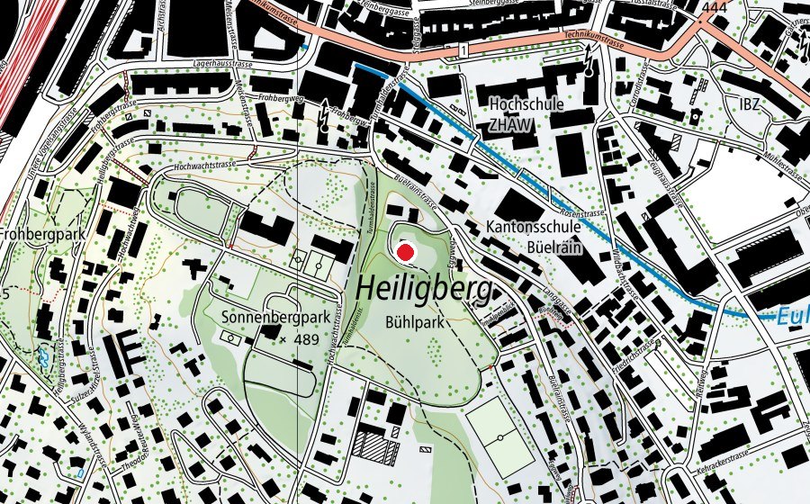 Map showing the location of Gesamtschule Villa Büel (School)