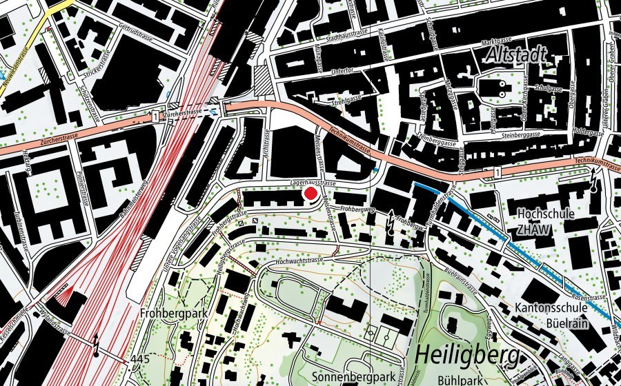 Map showing the location of GET Kaderschule (School)