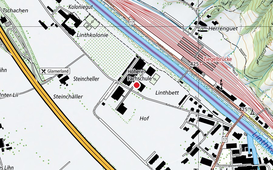 Map showing the location of Gewerblich-Industrielle Berufsfachschule (School)