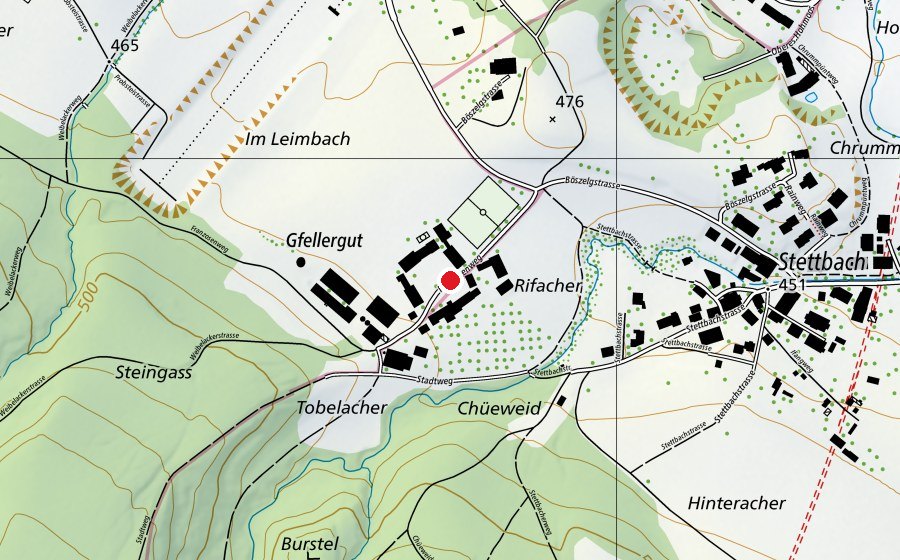 Carte indiquant l’emplacement de Gfellergut Sozialpädagogisches Zentrum (École)