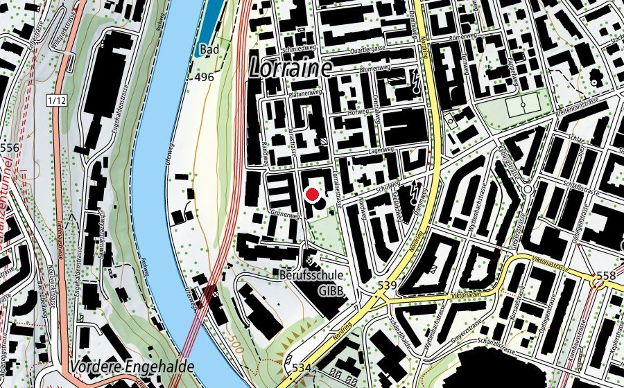 Map showing the location of gibb - Campus BMS (School)