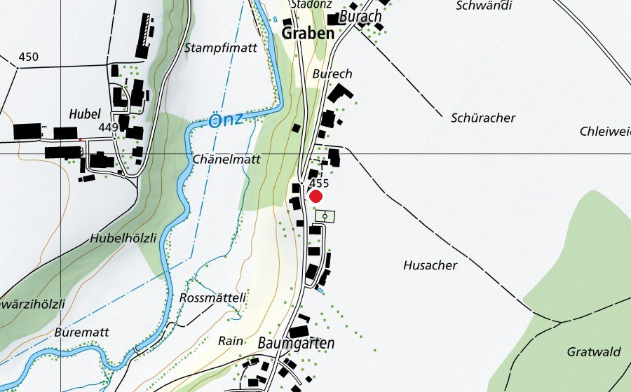 Mappa con la posizione di Graben (Scuola)