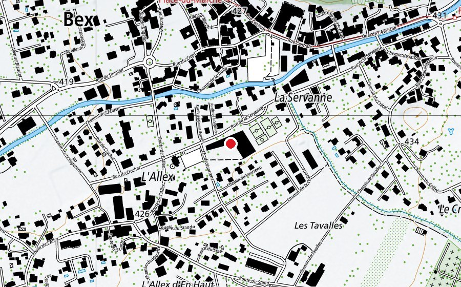 Map showing the location of Grande Servanne (School)