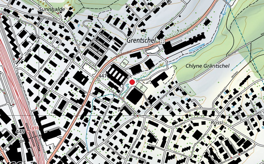 Carte indiquant l’emplacement de Grentschel (École)