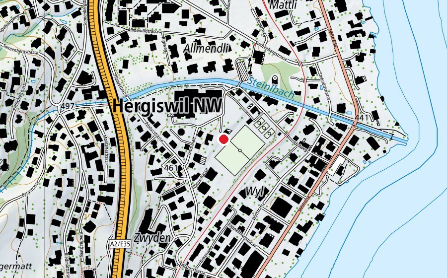 Map showing the location of Grossmatt (School)