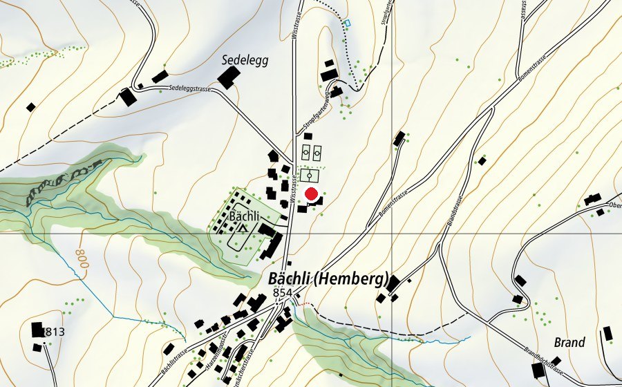 Carte indiquant l’emplacement de Grundschule Bächli (École)