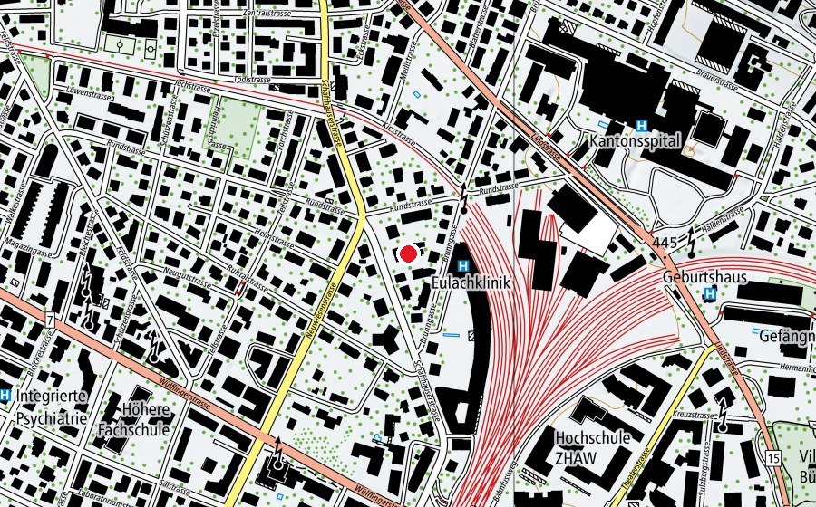Map showing the location of gsw (School)