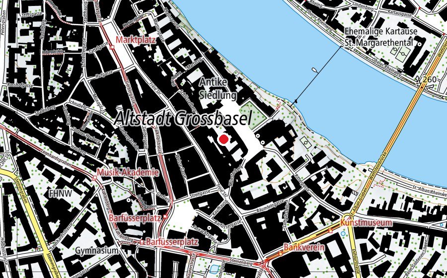 Mappa con la posizione di Gymnasium am Münsterplatz (Scuola)