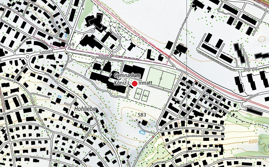 Mappa con la posizione di Gymnasium und FMS Lerbermatt (Scuola)