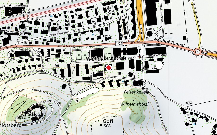 Carte indiquant l’emplacement de H - Schule (École)