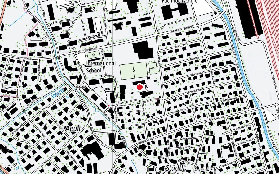 Carte indiquant l’emplacement de Hanfland (École)