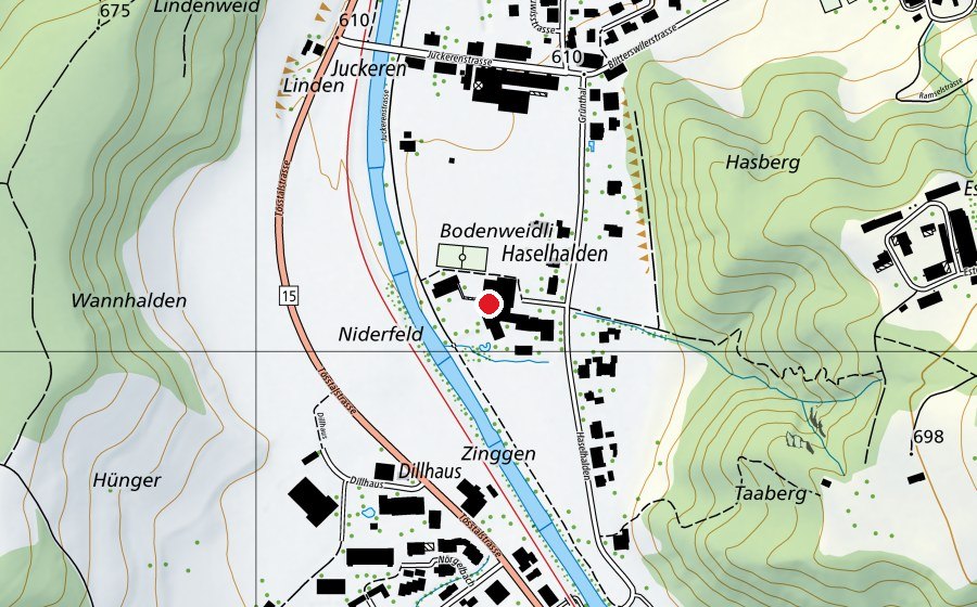 Carte indiquant l’emplacement de Haselhalden (École)