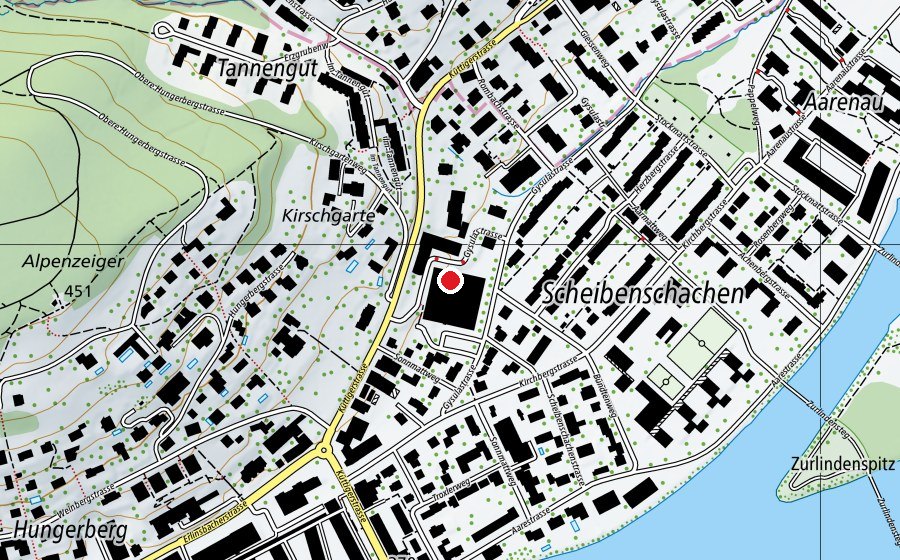 Map showing the location of Heilpädagogische Schule Aarau (School)
