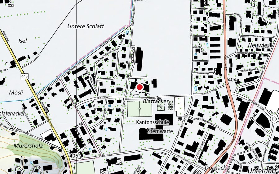 Carte indiquant l’emplacement de Heilpädagogische Schule (École)