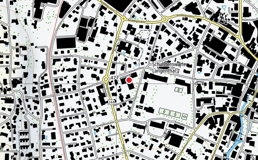Map showing the location of Heilpädagogische Schule Langenthal (School)