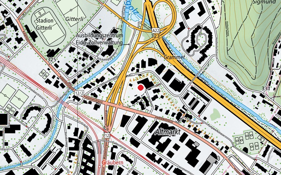 Carte indiquant l’emplacement de Heilpädagogische Schule (École)