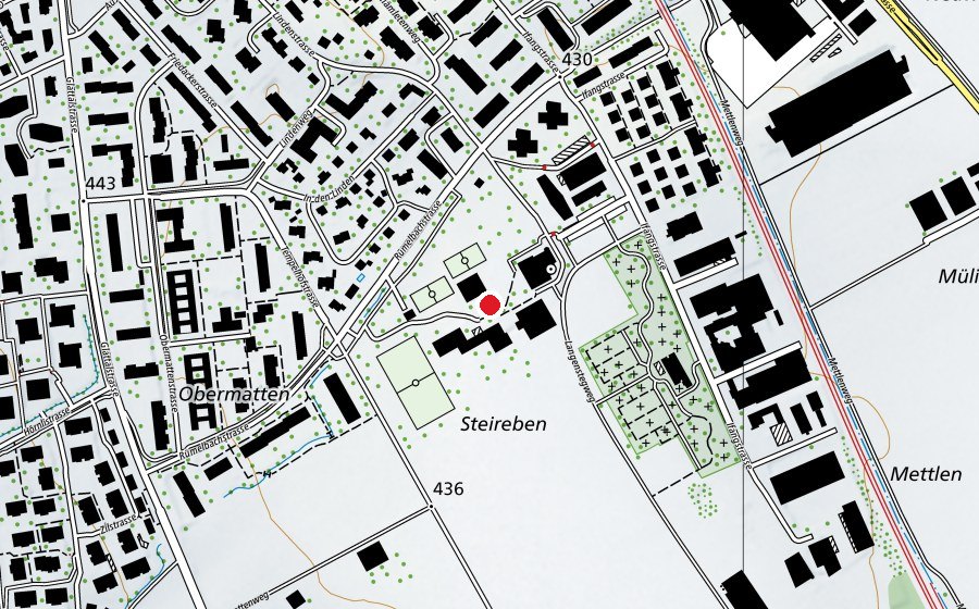 Map showing the location of Heilpädagogische Schule Rümlang (School)