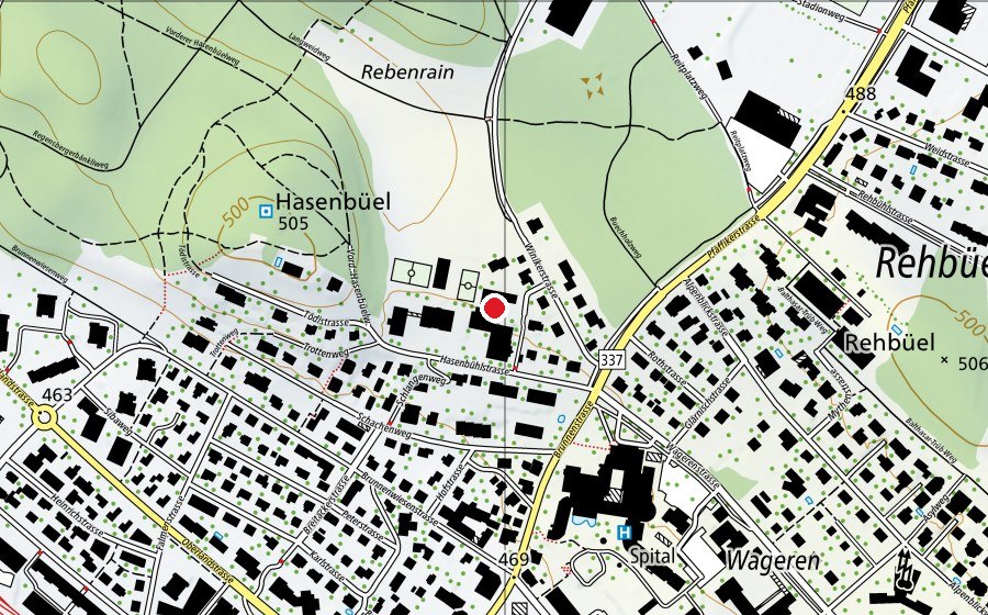 Carte indiquant l’emplacement de Heilpädagogische Schule (École)