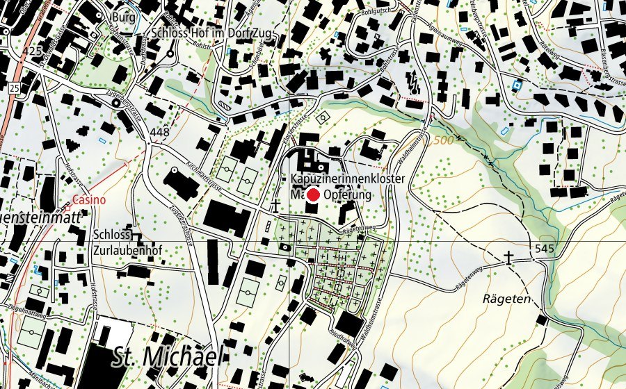Carte indiquant l’emplacement de Heilpädagogische Schule Zug (École)