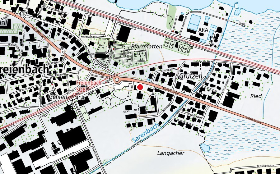 Map showing the location of Heilpädagogische Tagesschule Ausserschwyz (School)