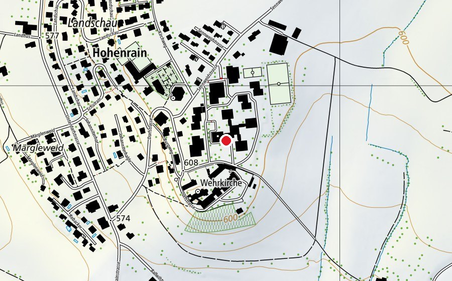 Map showing the location of Heilpädagogisches Zentrum Hohenrain (School)