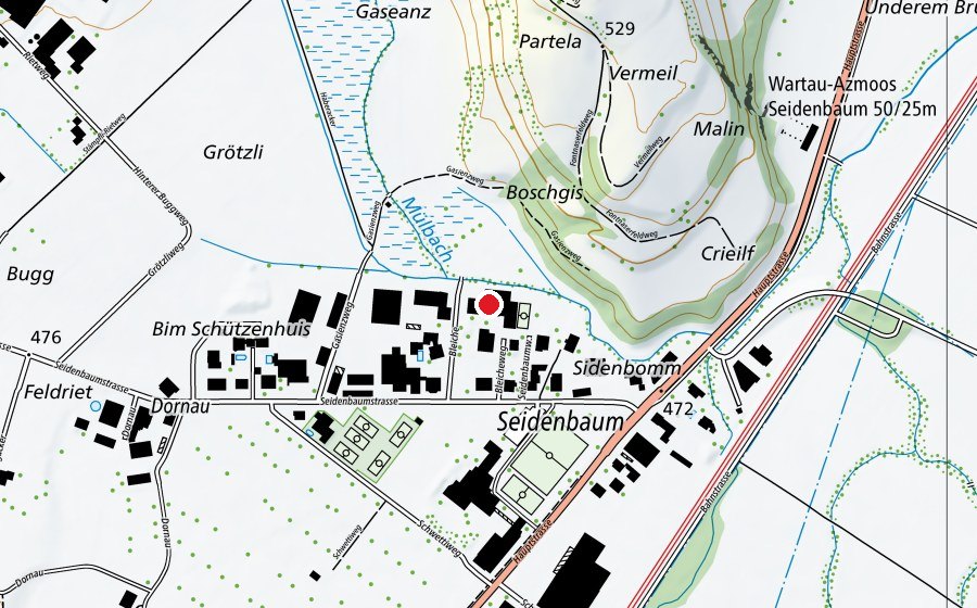 Karte mit dem Standort von Heilpädagogisches Zentrum Seidenbaum (Schule)
