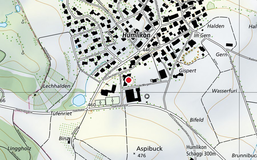 Map showing the location of Heilpädogische Schule Bezirk Andelfingen (School)
