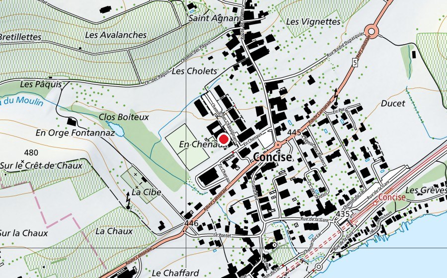 Map showing the location of Henri Dès (School)
