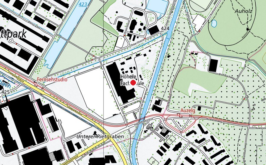 Map showing the location of Höhere Fachschule für Rettungsberufe (School)