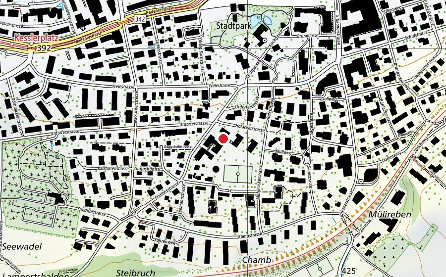 Karte mit dem Standort von Hofacker (Schule)