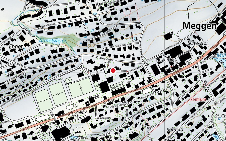 Map showing the location of Hofmatt 1 (School)