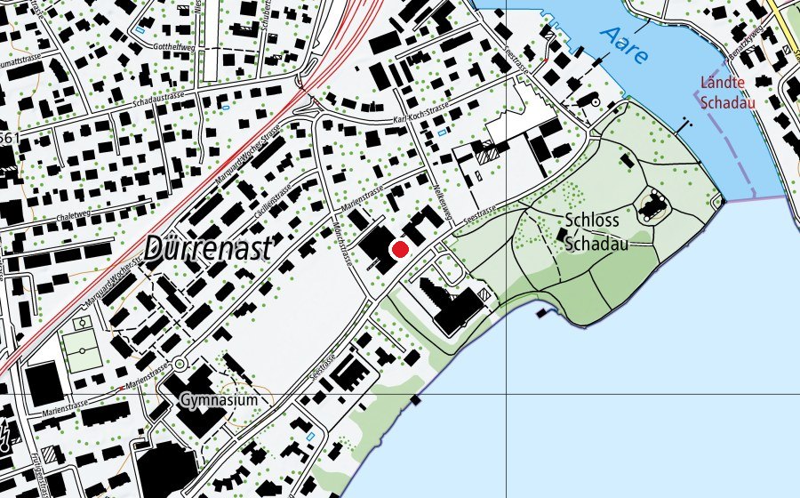 Map showing the location of Hotelfachschule Thun (School)