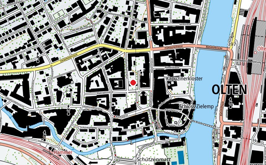 Mappa con la posizione di Hübelischulhaus (Scuola)