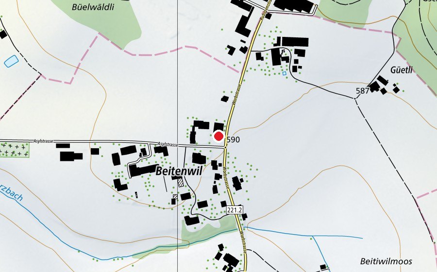 Mappa con la posizione di Humanus-Haus (Scuola)