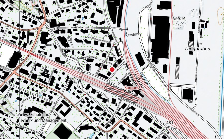 Mappa con la posizione di ibW Höhere Fachschule Südostschweiz (Scuola)