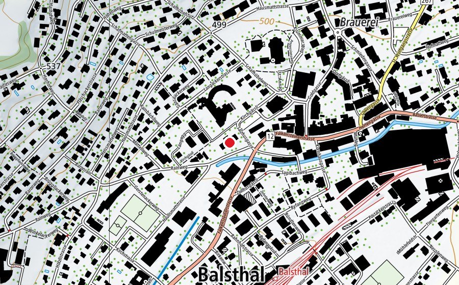 Mappa con la posizione di Inselischulhaus (Scuola)