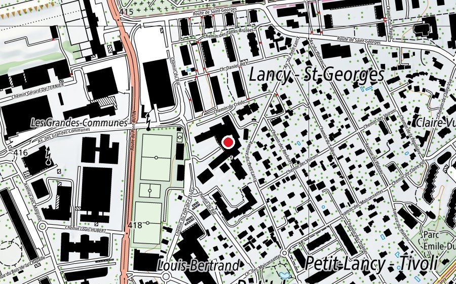 Map showing the location of Institut Florimont (School)
