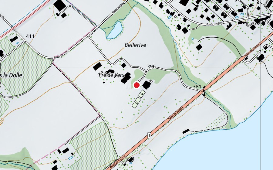 Carte indiquant l’emplacement de Institution Pré-de-Vert (École)