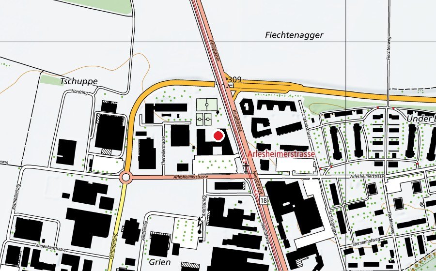 Carte indiquant l’emplacement de International School Basel (École)