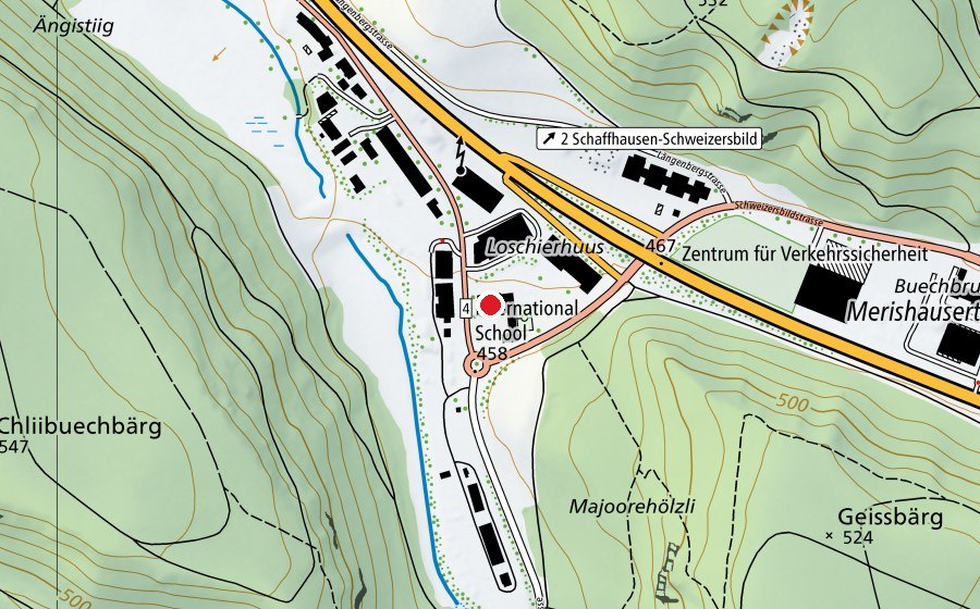 Mappa con la posizione di International School of Schaffhausen (Scuola)
