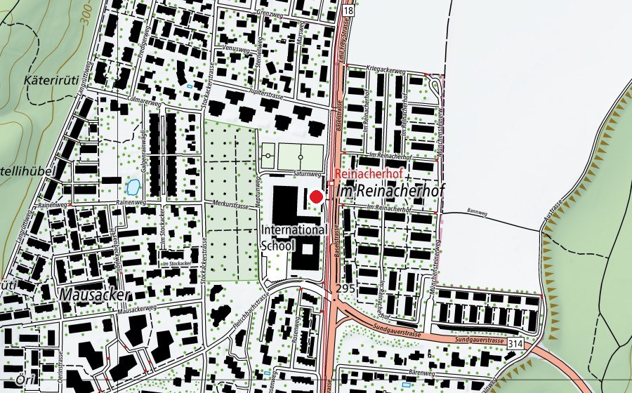 Mappa con la posizione di ISB Reinach (Scuola)