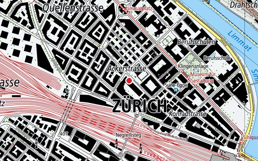 Map showing the location of IST Höhere Fachschule für Tourismus (School)