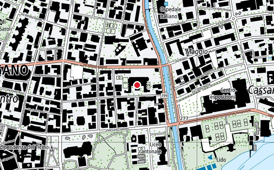 Carte indiquant l’emplacement de Istituto Elvetico (École)