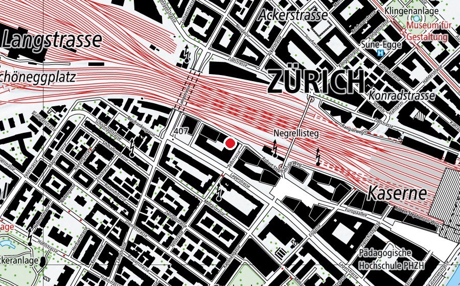 Carte indiquant l’emplacement de Juventus Schulen (École)
