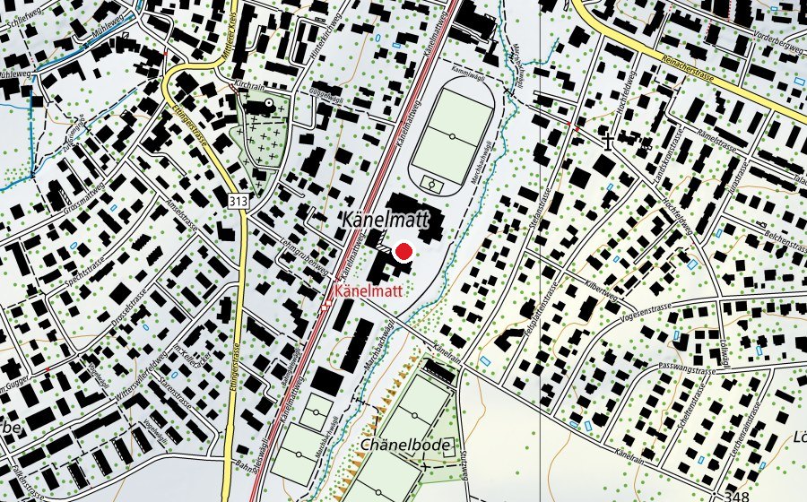 Mappa con la posizione di Känelmatt 1 (Scuola)